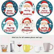 4 buc/6 buc/300 buc Crăciun Fericit Moș Crăciun cu fulgi de zăpadă cu model de noroi cu diatomee, suporturi pentru cafea, decorațiuni multi-ocazie pentru casă și restaurant, cadouri zilnice, decorațiuni de masă, decorațiuni zilnice, decorațiuni pentru petreceri tematice - Multicolor - Vizualizare 2