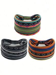 1/2/3/5 Stück Boho-Stil Yoga Sport Elastisches Stirnband, schweißabsorbierend, weiches elastisches Stirnband als Haaraccessoire, Herbst Accessoire für Frauen, Herbst Stirnband, Bandanas für Frauen