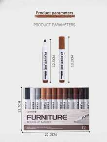 Bolígrafo de pintura para reparación de muebles de bajo olor, adecuado para materiales de madera y metal, kit de reparación de arañazos multicolor, satisface sus necesidades en diversos escenarios. Adecuado para reparar gabinetes, paneles de puertas, sofás, mesas, sillas, gabinetes de madera, suelos, piezas interiores de automóviles y bolsos. Secado rápido - Unitalla - Ver 12