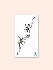 STARTTOOS Adesivo per tatuaggio floreale grande per braccio - Disegno astratto - Motivo a stella danzante Tatuaggio temporaneo finto, adatto per fai-da-te, convention di anime, carnevale, festival musicale, regalo di San Valentino, festa, Adesivo per tatuaggio realistico impermeabile per polso, caviglia, spalla, collo, clavicola, pelle del corpo - Multicolore - Visualizzare 4