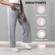 3 Pack Women's Wide Leg Sweatpants Workout And Yoga (Plus Sizes Available) ZQZF - 黑色/中灰/粉紅色 - 查看 7