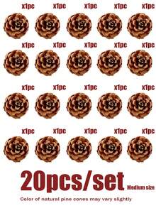 50 piezas/20 piezas/18 piezas Piñas de pino de Acción de Gracias, piñas de pino de cosecha de otoño, decoraciones de hojas de arce DIY, piñas de pino de cosecha, Navidad, adecuadas para fiestas festivas, Acción de Gracias, festival de cosecha, cosecha de otoño, cultivos de otoño, accesorios de decoración de Año Nuevo (estilo aleatorio) Viene con cuerda de cáñamo, regalo de piña mini DIY para cumpleaños, graduación, decoración colgante de árbol de Navidad de piña de Navidad, Navidad