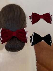 1pc New Butterfly Faux Pearl Hair Clip, Elegant Ponytail Hair Accessory, Claw Clips, Hair Slide, Hair Barrettes, Cute Accessories