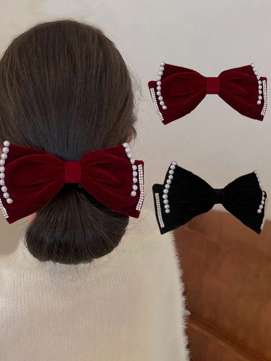 1pc New Butterfly Faux Pearl Hair Clip, Elegant Ponytail Hair Accessory, Claw Clips, Hair Slide, Hair Barrettes, Cute Accessories