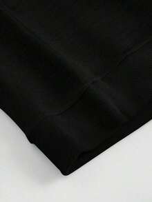 1 PcsMen'S Funny Cat Graphic Sweatshirt - Black Crewneck Pullover With "The Calfather" Text - Soft Polyester Sweater For Everyday & Special Occasions - Machine Washable Casual Top - Ideal Gift For Cat Dads, Cat Shirt, Holiday Outfit, Playful Design, Comfortable Fit, Print Hoodie Alternative, Humor Lovers, Vacation Outfit, Pullover, Durable Material, Unisex Apparel, Humor Enthusiasts - 黑色 - 查看 4