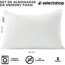 Almohada De Foam Triturado Ultra Suave Cojin Ajustable con Funda Exterior Antibacterial Transpirable Almohada Comoda Confortable Suoper Comoda 45 X 64 HG17C6 - 1 - Ver 6