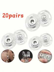 10/20pcs Super Transparent Invisible Buttons - Secure, Invisible Fasteners Suitable For Sweaters And Shirts, Concealed Design With Delicate Round Rings, Great For Knits And Jackets, Easy To Sew For Firm Fixation, Sewing Accessories - Transparent - View 11
