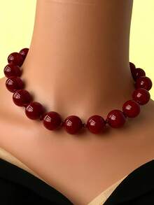 1 Peça Colar de Contas com Efeito de Nuvem de Resina de Estilo Boêmio e Geométrico Redondo, com Fecho de Metal, Joia Artesanal, Adequado para Festivais ou Uso Diário