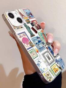 1pc Fashionable Personalized Collage Graphic Design Transparent TPU Anti-Fingerprint Phone Case Suitable For IPhone17/IPhone17 Air/IPhone17 Pro/IPhone17 Pro Max/16 Pro Max/15 Pro Max/14 Pro Max/13 Pro Max/12 Pro Max Soft Shell, Anti-Yellowing - Clear - View 4