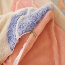 1pc Snowflake Fleece Floral & Heart Pattern Pink Duvet Cover, Warm Plush Comforter Cover For Bedroom, Suitable For Spring, Autumn & Winter - Multicolor - View 4