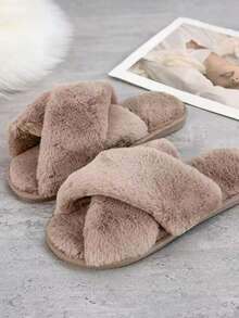 Personalized Fluffy Slippers/Fluffy Cross Slippers/Fluffy Slippers/Bridesmaid Gift/Custom Bride Slippers/Bride To Be Gift/Bachelorette Party