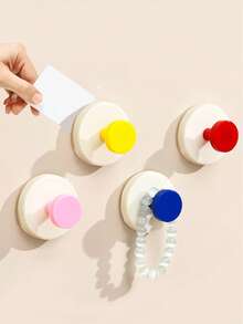 1 cái/2 cái/4 cái Móc cửa hút, keo dính chịu lực mạnh, không cần khoan lỗ, đặt chìa khóa ở lối vào, đặt đồ tạo tác, đặt mũ và dán đồ vật - Nhiều màu - Xem 6