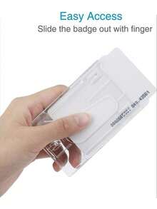 硬质PC塑料透明证件卡套 - 防水耐磨，带伸缩夹 | 适用于医疗卡、社保卡及各种身份证件 | 适合日常使用、办公及户外活动 | 适用于工人、护士、医生、维修人员、医院/办公室工作人员、保安、教师、学生、清洁工、工厂工人、员工、司机及户外爱好者 - 彩色 - 查看 5