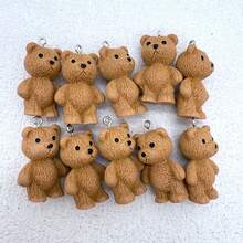 5/10pcs Resin 3D Bear Pendant, Suitable For DIY Jewelry Making, Perfect For Earrings, Necklaces, Bags And Keychains