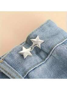 1 Paar/2 Paar Sternform Jeans Knöpfe, Hosen Taillengurt, einstellbare Gürtelschnallen Sets, ohne Nähen und ohne Werkzeuge abnehmbare dekorative Gürtelschnallen, Jeans Knöpfe Pins für weite Jeans, Hosen