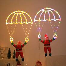 Santa Parachute LED Holiday Lights - USB-Powered With Remote, 8 Modes, Indoor/Outdoor Applicable, Perfect Christmas Gift & Ambiance Makerchristmas Decoration XMAS Decor Christmas Tree Gift Decor Thanksgiving Wedding Home Decor Home Decor Fall Decor Autumn Decor Birthday Decorations For Gifts Party Supplies Indoor Outdoor Garden Holiday Festival Decor Halloween Decor Wall Decor Halloween Ornaments