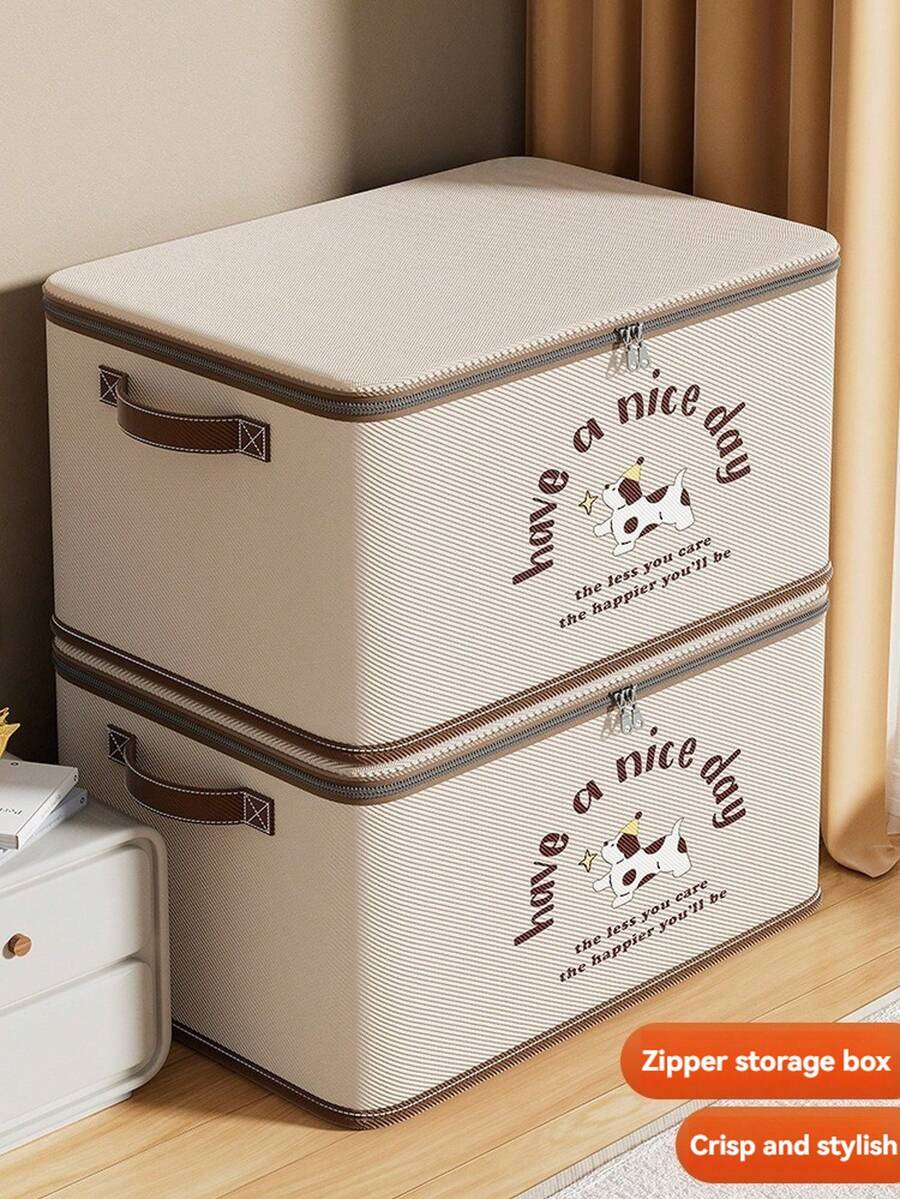 1 Piece Of Clothing Storage Box With Star Dog Pattern, Lockable Password, Home Wardrobe Layering Artifact, Organizing Boxed Clothes, Blankets, Bags, Storage Baskets - Multicolor - View 1