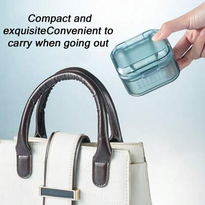 1pc Dental Retainer Case, Denture Cleaning Box, Portable Multi-Layer Storage Container For Invisible Braces