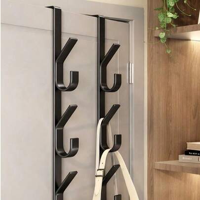 1pc Multi-Function Over The Door Hook - Straight Design Storage Hook Coat Rack, Towel Rack For Bathroom Door, Space Saving No Drilling Required, Suitable For Bedroom, Bathroom, Garage, Laundry Room, Cabin, Kitchen, Hotel (Random Style Shipped)