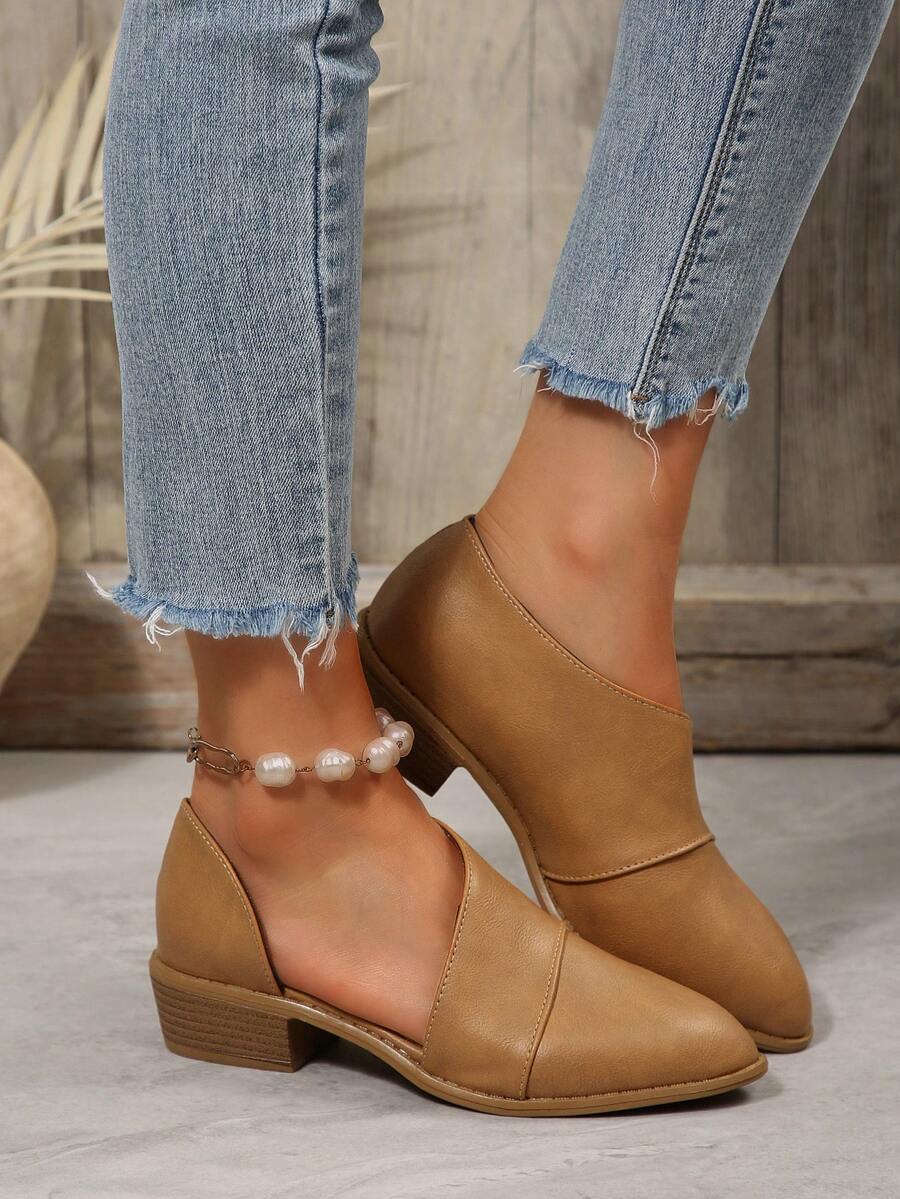 Fall/Winter Plus Size Women's New Arrival Ankle Pointed Toe Chunky Heel Mid-Heel Boots