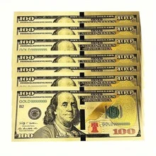 10 Gold Hundred Yuan Banknotes, Colorful Gold Foil Banknote Bookmarks, Used For Attracting Wealth, Positive Energy, Spiritual Blessings, Symbolic Gifts, Gold Coins, Fine Craftsmanship, Plastic Material, Fake Currency, Collectible Banknotes, Gift For Shoppers, Event Decorators - 10 - View 7