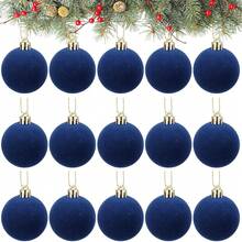 30 piezas de bolas de terciopelo navideñas de 5, adornos colgantes navideños, bolas de terciopelo hechas a mano, decoraciones para árboles de Navidad, para bodas, aniversarios, fiestas, rojo - azul - Ver 13