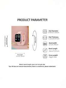 6/1pc Cute Girl Fashionable And LED Rainbow Digital Display Electronic Watch, Suitable For Girls To Wear, Equipped With Jewelry Bracelets, Necklaces, Rings, Earring Sets, Suitable For Students, Very Suitable For Daily Life Such As School, Parties, And Travel. Graduation Season, Valentine's Day, Christmas, Are The Perfect Gifts For Girls(Box Not Included) - Multicolor - View 11