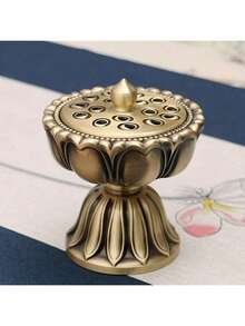 1 pieza Ornamento de incienso de sándalo para el hogar, quemador de incienso de loto, artesanía decorativa, quemador de incienso de aleación, accesorios para la sala de estar, templo para decoración del hogar, hornillo, quemador de aromas, suministros de altar, decoración espiritual, decoración del Día de San Valentín, decoración de Pascua