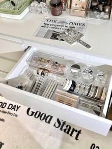 1 zestaw 12/7/6/4 szt., pudełko do przechowywania kosmetyków na blacie stołu, przezroczyste pudełko do przechowywania na toaletkę, odpowiednie do przechowywania kosmetyków, biżuterii, różnych drobnych przedmiotów