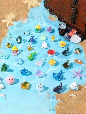 20pcs-Mini Ocean Resin Animals Tiny Sea Animals Figurines Marine Miniature Plastic Animals Aquarium Ornaments Decorations For DIY Fish Tank Potted Micro Fairy Garden Accessory(Random Color)Mini Resin Animals,Miniature Figures Tiny,Resin Figurines,Mini Fish,Tiny Resin Animals,Resin Animals,Animal Figure,Mini Resin Animals,Mini Animals,Summer Decorations,Table Decorations
