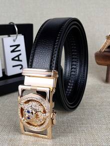 1 pièce Boucle de ceinture automatique avec tête de loup en argent décorée de strass noirs, convient pour les fêtes, l'été, l'automne, Halloween, l'automne/hiver, adapté aux adolescents, aux jeunes hommes, pour un usage casual, extérieur, sportif, en vacances, comme cadeau de remise de diplôme, d'anniversaire, pour un port quotidien