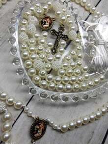 Alice's affection Kit para montagem de terço rosario com fundição e resinados adulto bijuteria e artigos religiosos - Amarelo Candy - Visão 3