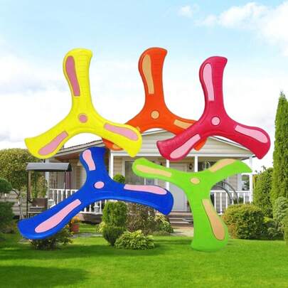 Juguete de dardos de actividad al aire libre de material EVA suave en forma de bumerán, no lastima a las personas