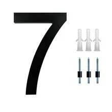 8 Inch Modern Acrylic Steel Floating House Number, Metal Modern Address Plaque, For House Address Number Ground Marker, Garden Gate Mailbox Decor Number, With Nail Kit, Coated Black, 911 Visible Signage - Easy To Install Mailbox And Door Address Label - Multicolor - View 12