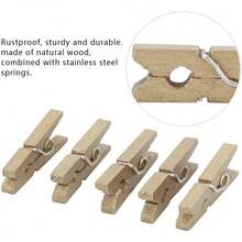300 Pinzas de Madera para Ropa, Pinzas para Ropa, Clips de Fotos Decoración de Pared, Pinzas de Madera para Papel de Fotos, Oficina, Hogar, Arte - 1 - Ver 7