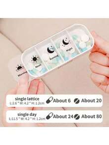 7 天大容量便携式药丸收纳盒，带可拆卸每日隔层 - 上午、中午、晚上、睡前每周用药计划，Whiteod-Safe PC 材质，每日药丸收纳盒 | 现代药盒 | 聚碳酸酯，药丸盒 - 彩色 - 查看 9