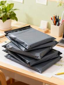 100个/10个装加厚防水纯色礼品袋,简约百搭,适用于学校、办公室、返校季、男士生日、情人节、圣诞节礼物、批量礼品袋、蓝色礼品袋 - 黑色 - 查看 3