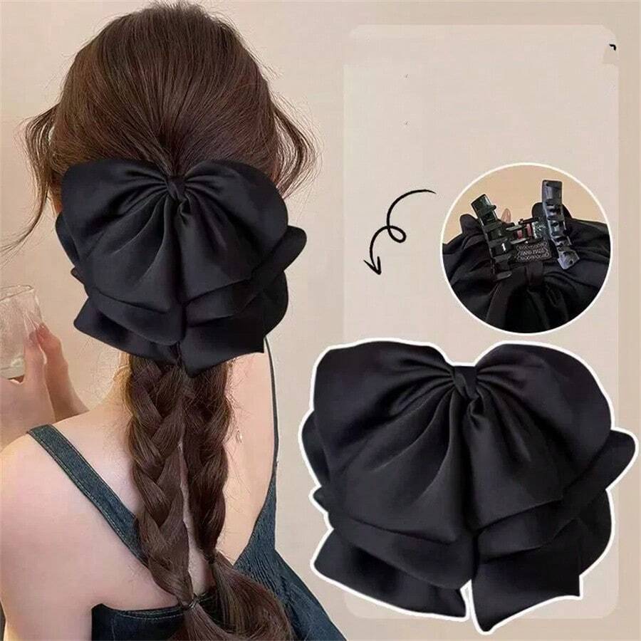 1pc Large Black Butterfly Clip, Elegant Hair Claw Clip For Updo, Ponytail, Slouchy Hairstyle Winter Hair Accessories Fashion Hair Clutch Eleg Hair Clips