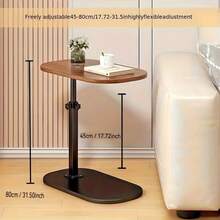 1pc Portable Adjustable Side Table/Laptop Table, 360° Rotation, Suitable For Home Office, Study, Sofa And Bedside Use, Stylish Design Workstation, Remote Worker, Mother'S Day, Christmas Gift - Màu nâu tối - Xem 4