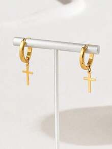 1 Paar modische, lässige, klassische, vielseitige, schicke Ohrringe mit Kreuz-Design für Frauen
