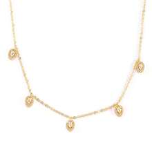 金色项链，水滴形方晶锆石镀铜项链，优雅可爱，适合日常佩戴、约会、聚会和送礼 - 金色 - 查看 4