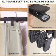 CASAMIEL 30 PCS Perchas para Pantalones, Perchas de 30.5cm con Clips Antideslizantes y Ajustables, Ganchos de Metal para Ropa, Bufanda, Pantalones y Faldas - 1 - Ver 7