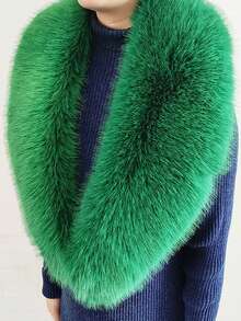 1. Faux Fur Collar & Cuff Set, Warm Faux Fur Scarf, Fluffy Oversized Furry Shawl Wrap For Women In Winter, Suitable For Dresses, Christmas Decoration - Multicolor - View 45