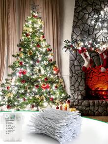 33ft/Festival Party String Lights Outdoor Waterproof 8 Flashing Modes Christmas Decorative Lights 100 LED Bulbs Suitable For Winter Parties Valentine's Day New Year Indoor & Outdoor Festive Home Decor (White Version) - Multicolor - View 11