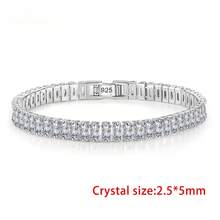 Luxury Designer Silver Plated Fine Crystal Bracelet For Women Fashion Jewelry Engagement Wedding Glamour