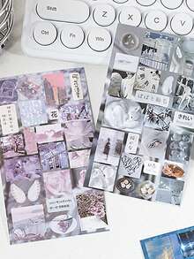 20 Sheets Of Cut Film Stickers Ancient Style Material Hand-Dictation DIY Decorative Collage Book, Stick On Suitcases, Computers, Water Cups, Mobile Phone Cases, Refrigerators, Walls, Helmets, Cabinets, Boxes, Doors, Beds, Guitars, School Supplies, Teacher Accessories, Scrapbook Supplies, Teacher Gifts,