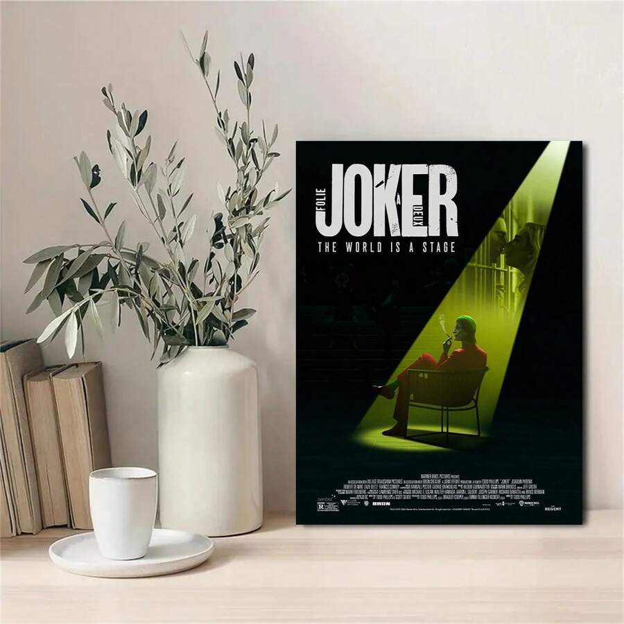 1 PC JOKER Decorative Poster, Framed Wall Art, Modern Decor For Bedroom, Office, Living Room, Cafe, Bar, Dorm, Popular Halloween And Christmas Gift, Holiday Decor, Frameless Decor