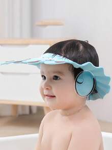 1pc Adjustable Waterproof Baby Shower Cap, Infant Bathing Hair Wash Shield - Multicolor - View 2