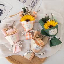 Ramo de flores artificiales, rosa, girasol, margarita, flores de jabón decorativas, ramo de flores falsas al por mayor para comercio electrónico transfronterizo