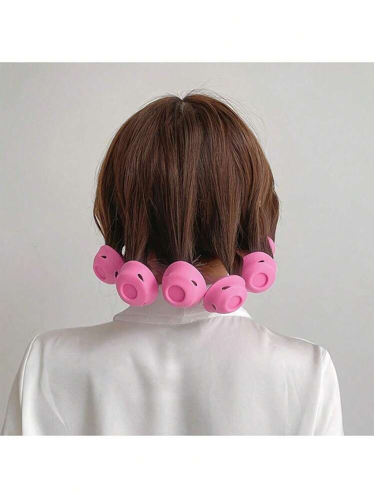 30/20/10/1 pieza Rizadores de cabello de silicona rosa y azul, diseñados sin daño por calor, compactos y portátiles, fáciles de usar, crean ondas y flequillos naturales, adecuados para cabello corto a medio, excelentes para el hogar y los viajes - Multicolor - Añade 3